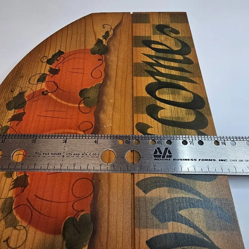 Vtg Handmade Fall Pumpkin Welcome Wooden Sign, Folk Art Country Farmhouse